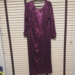 Eloquii Elegant Purple Sequin Dress - Size 16 -NWT